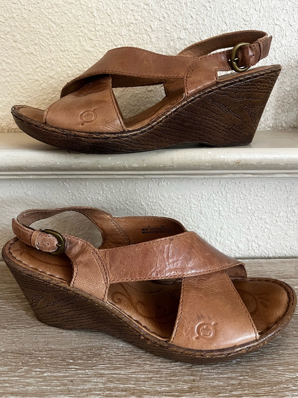 Born Emmy Wedge Slingback Sandals Women’s Size 8